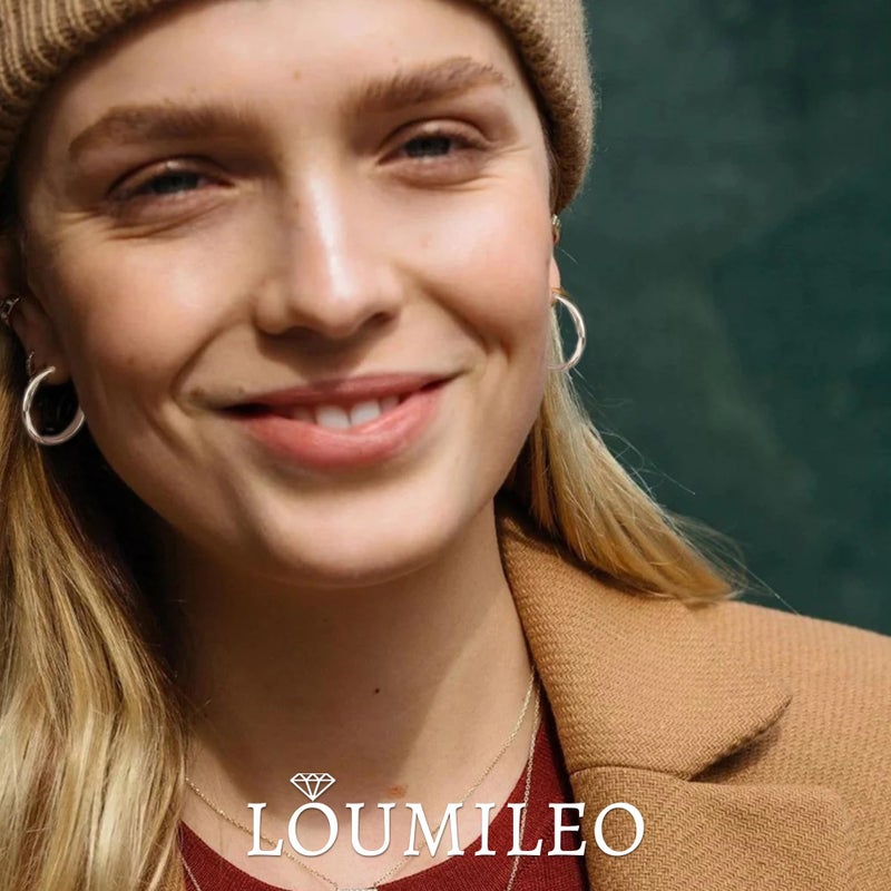 LOUMILEO 4mm Wide Large Silver Hoop Earrings Lightweight 925 Sterling Silver Hoop Earrings for Women Hypoallergenic Big Thin Hoops Earring for Women 30/40/50/60/70MM - Image 3