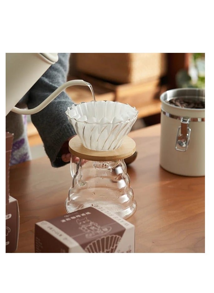 Liying 1-2 Cup Small Coffee Filters, 50 Count, Disposable Basket Paper, Compatible with Kalita Wave Dripper 155 Series, Pour Over and Drip Coffee Maker  - Image 5
