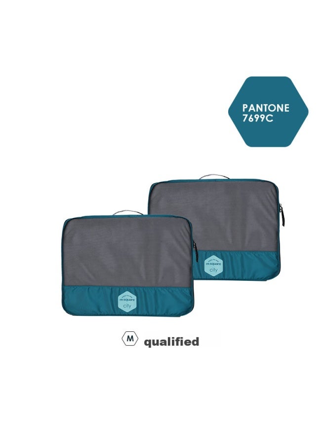 M Square M Square Travel Storage Bag, Clothes Organizer, Portable Luggage Bag For Trips, Lake Blue, M*2  - Image 2