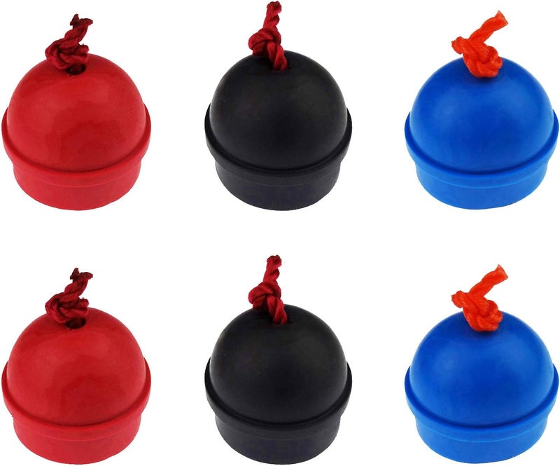 Zelerdo 6 Pack Rubber Pool Billiard Cue Chalk Holders with Cord, 3 Colors - Image 1