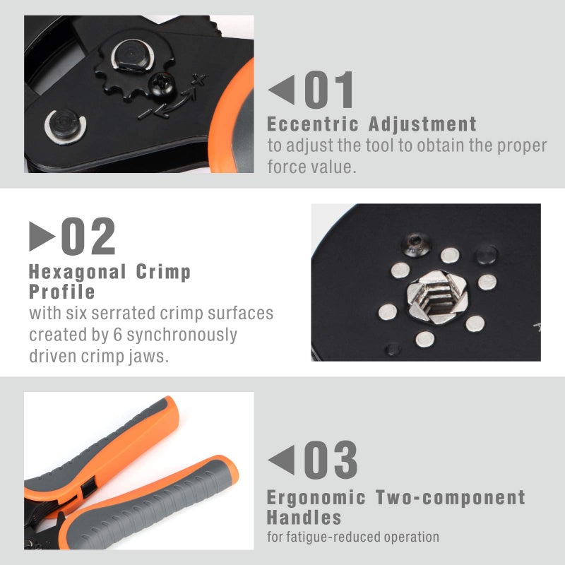 IWISS iCrimp Self-adjustable Crimping Tools Plier for AWG20-5 Bootlace End-sleeves Ferrule, Ratchat Wire Crimping Tool - Image 3