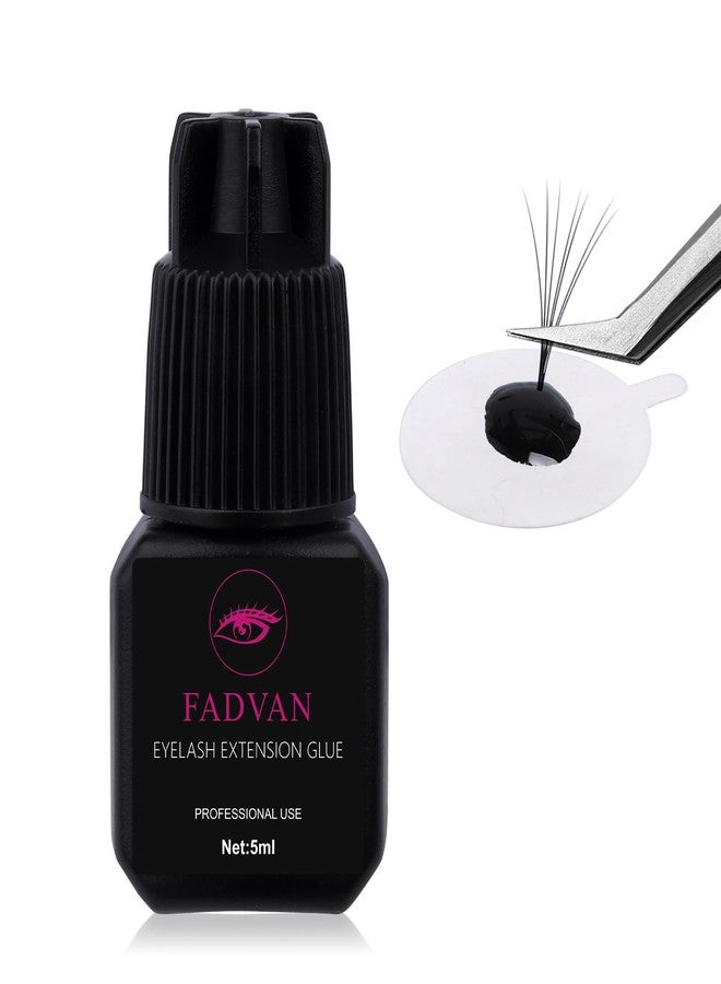 FADVAN Black Lash Extension Glue, 1-Second Quick Dry, 6-8 Week Retention, Professional Eyelash Adhesive -Strong Hold for Salon Use (5ml) - Image 1
