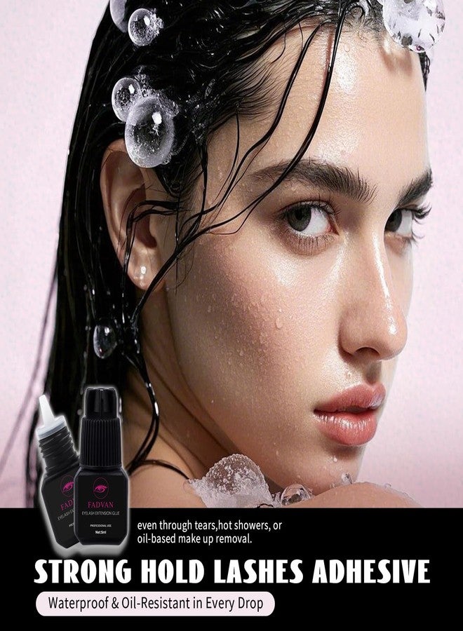 FADVAN Black Lash Extension Glue, 1-Second Quick Dry, 6-8 Week Retention, Professional Eyelash Adhesive -Strong Hold for Salon Use (5ml) - Image 5