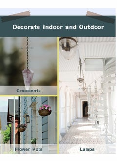 Excefore Ceiling Hook with Hanging Chain Hook - Wall Hook Metal Plant Stand Iron Lantern Hanger for Bird Feeders, Wind Chimes, Flower Pots (3 Pack with Hanging Chains Black)  - Image 5