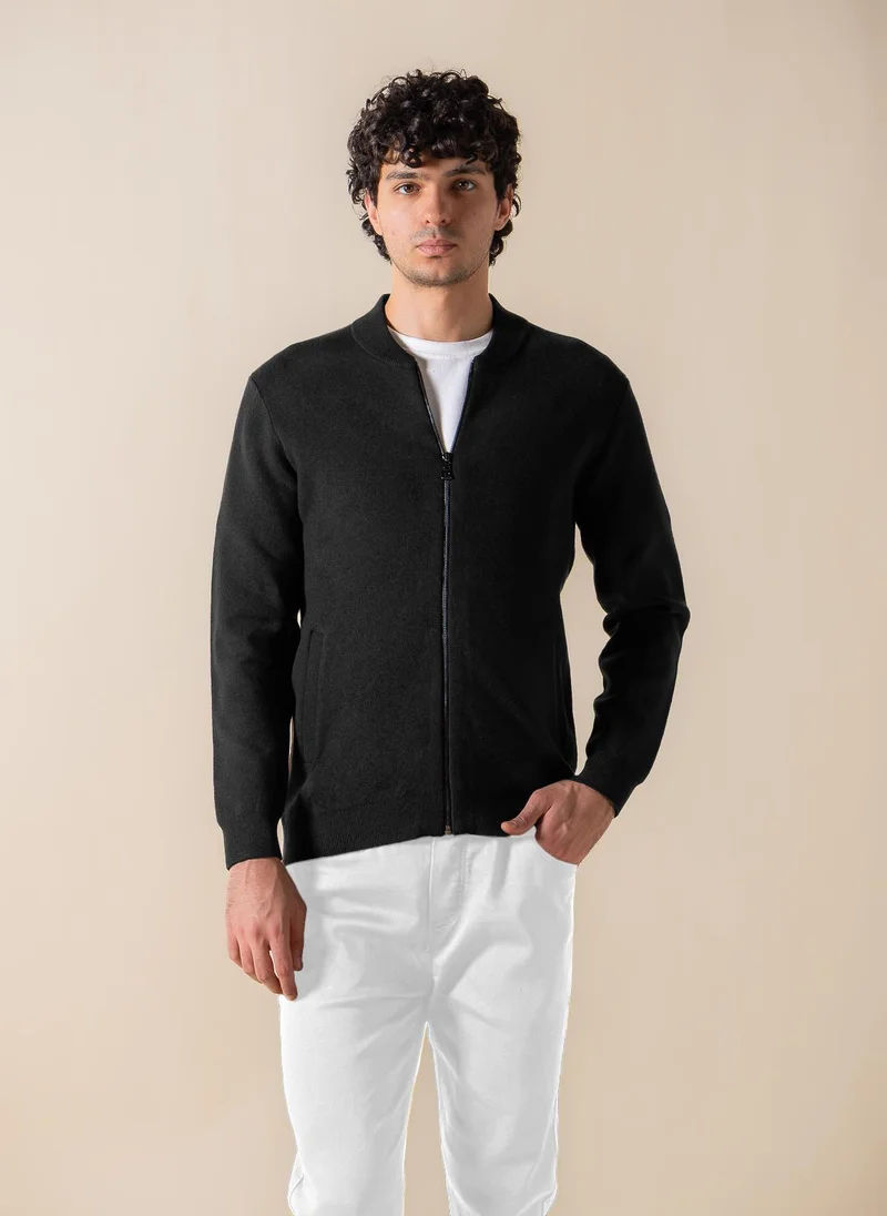 SHAPES FINE KNIT BOMBER JACKET