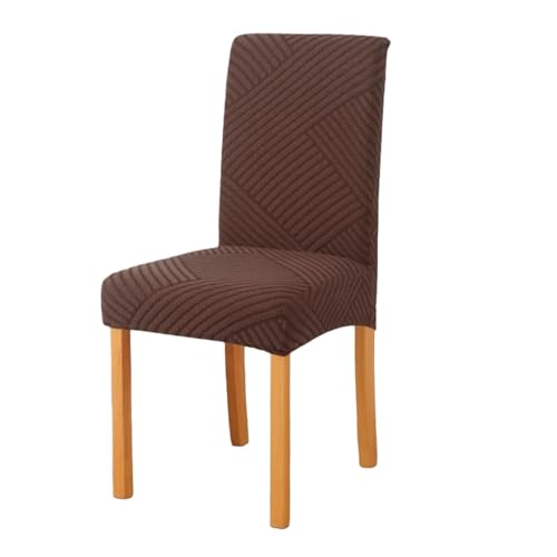 Styleys Jacquard Chair Cover Stretch Removable Washable Dining Chair Cover Protector Seat Slipcover (Pack of 1, Chocolate, JDMC7) - Image 1