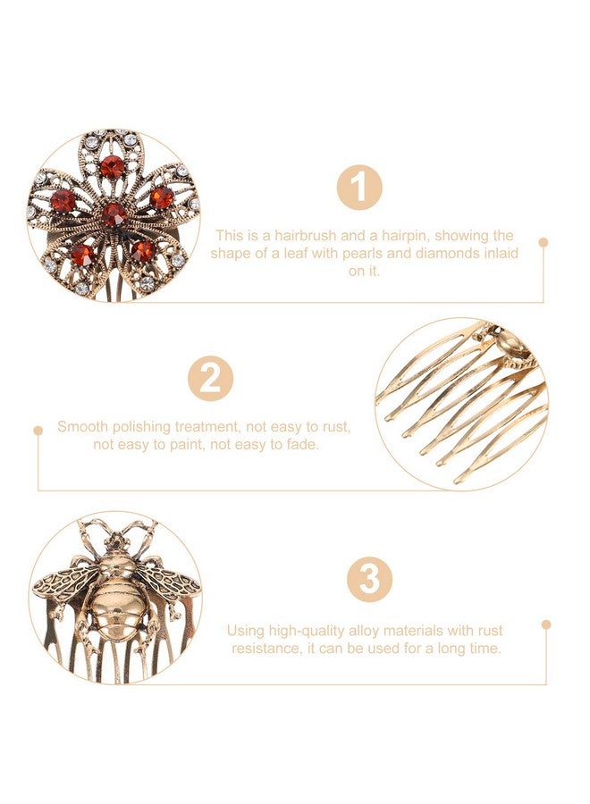 minkissy 5Pcs Women Hair Clip Comb Retro Gold Hair Side Comb Decorative Hair Comb For Bridal Wedding - Image 5