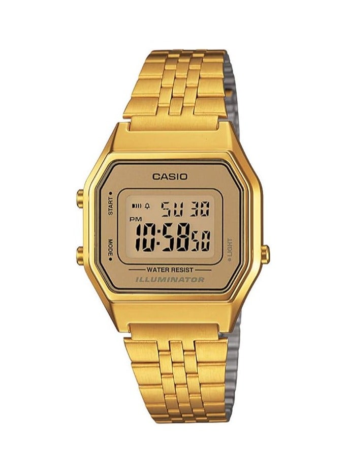 كاسيو ساعة كوارتز للسيدات، شاشة ديجيتال و سوار ستانلس ستيل LA680WGA-9DF - Image 1