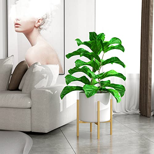 EKNITEY Adjustable Plant Pot Stand: Indoor Outdoor Modern Flower Holder Metal Plant Rack Organizer Planter Stand for Garden Patio Corner Bathroom Living Room Balcony Home Office (Gold) - Image 4