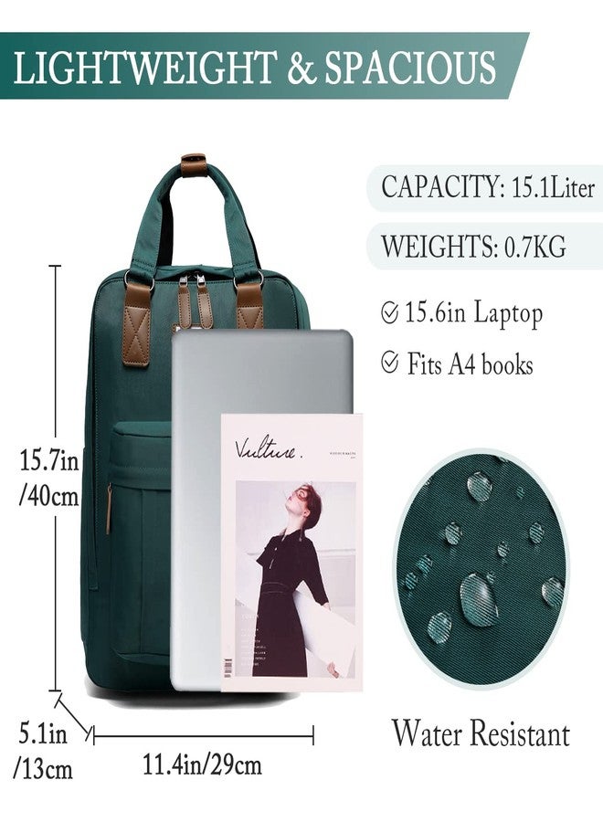 VASCHY School Backpack for Women Men, Travel Backpack Water Resistant College High School Computer Bag Student Bookbag,Green - Image 2