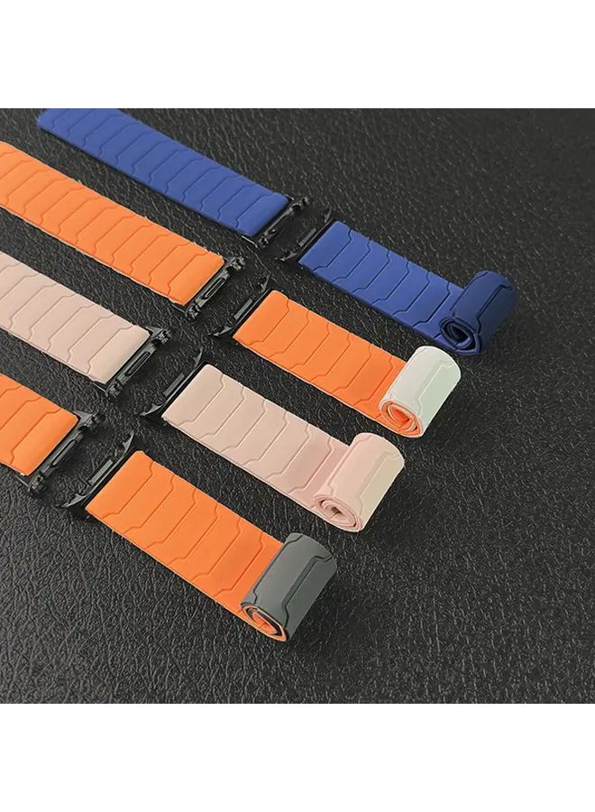 Gray Orange Soft Magnetic Loop Band for Galaxy Watch 8 40mm 44mm 46mm Sport Bracelet - Image 1
