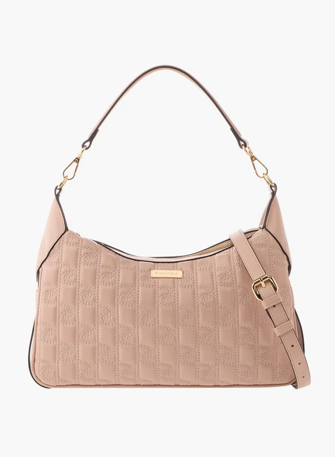 بابريكا Quilted Shoulder Bag with Zip Closure