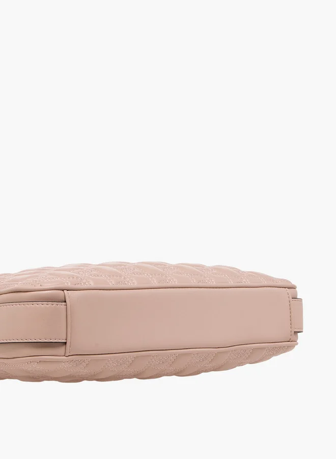 Paprika Quilted Shoulder Bag with Zip Closure