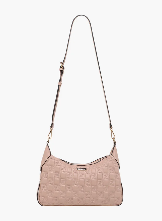 Paprika Quilted Shoulder Bag with Zip Closure