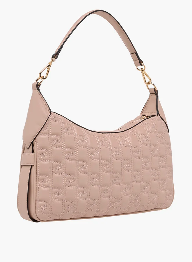 Paprika Quilted Shoulder Bag with Zip Closure