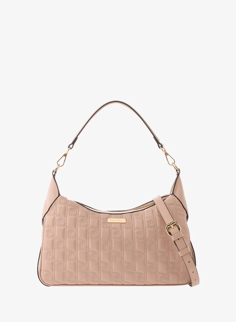 Paprika Quilted Shoulder Bag with Zip Closure