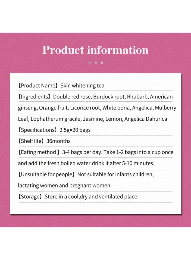 Wins Town Skin Whitening Tea,Whitening and Spots Fading Tea,Improve Endocrine, Acne Removal Beautifying,2.5g x 20 bags - Image 5