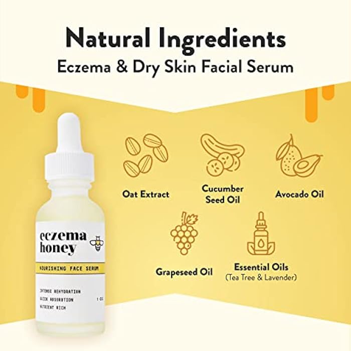 ECZEMA HONEY Nourishing Face Serum - Daily Hydrating Serum - Face Oil for Eczema, Dry & Sensitive Skin (1 Oz) - Image 2
