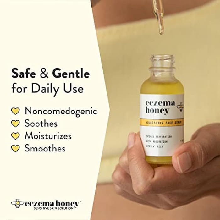 ECZEMA HONEY Nourishing Face Serum - Daily Hydrating Serum - Face Oil for Eczema, Dry & Sensitive Skin (1 Oz) - Image 3