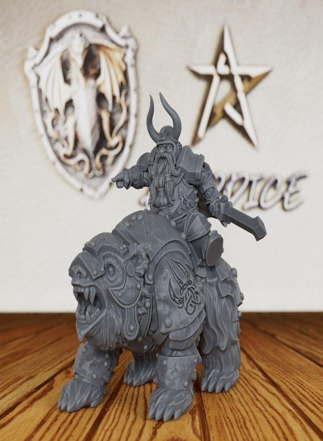 AUSPDICE مجسمات خيالية غير مطلية لألعاب الطاولة TTRPG - مجسمات DND Minis بمقياس 28 مم لأسياد الأبراج المحصنة، ملحق لعبة تقمص الأدوار المصغرة البشرية - محارب قزم ودب حرب (AS248) - Image 1