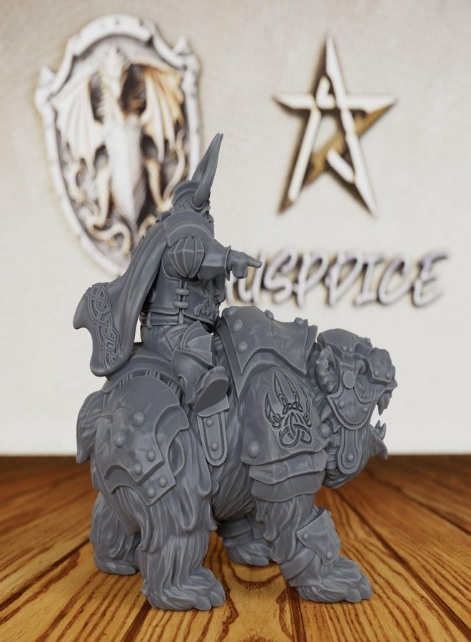 AUSPDICE مجسمات خيالية غير مطلية لألعاب الطاولة TTRPG - مجسمات DND Minis بمقياس 28 مم لأسياد الأبراج المحصنة، ملحق لعبة تقمص الأدوار المصغرة البشرية - محارب قزم ودب حرب (AS248) - Image 3