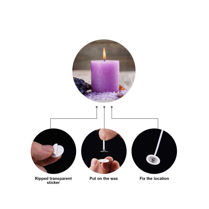 SOLARAE 600 pieces Candle Wick Stickers, Candle Making Sticker Heat Resistance Double Sided Stickers for Candle DIY Making - Image 4