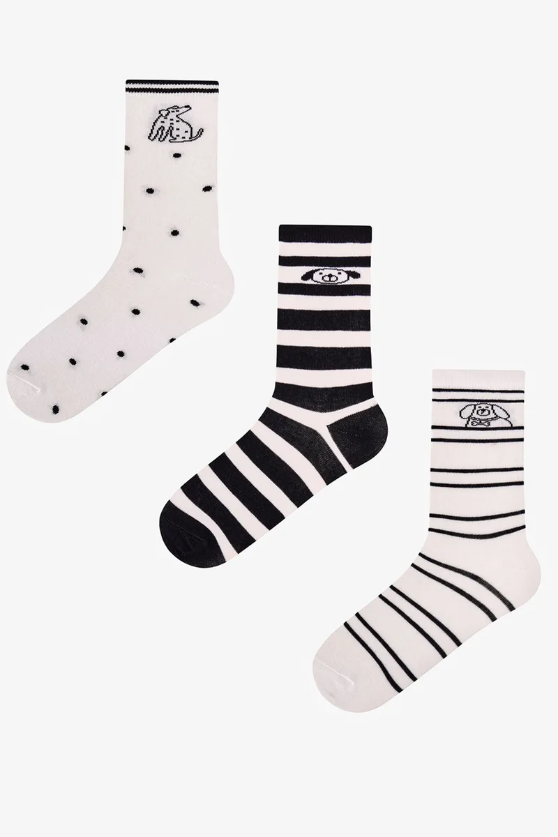 Penti PENTI Kitten Lines Cotton Pair Crew Socks