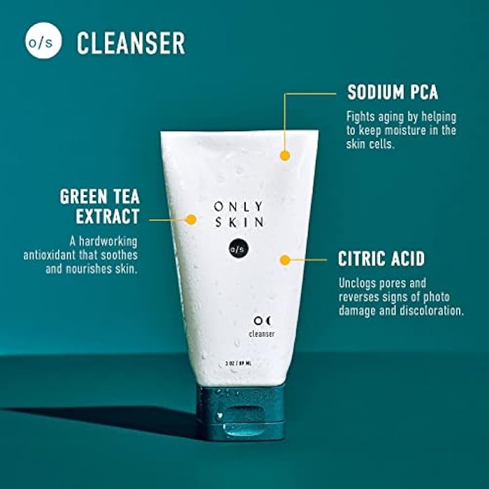 ONLY SKIN طقم العناية بالبشرة الفاخر، يتضمن 5 قطع: منظف الوجه، مقشر، كريم مرطب نهاري، كريم ليلي متجدد، سيروم للعين لمكافحة الشيخوخة، مجموعة هدايا للعناية بالبشرة - Image 5