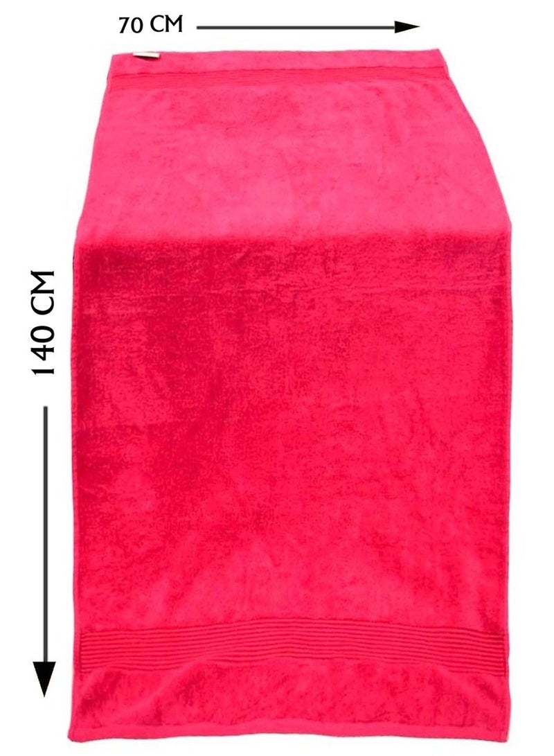 أيه زيد أم منشفة استحمام فاخرة قطن 100% قطعة واحدة (70 × 140 سم) – 550 جرام/م– امتصاص عالي وتجف بسرعة – مثالية للحمام – لون وردي - Image 2