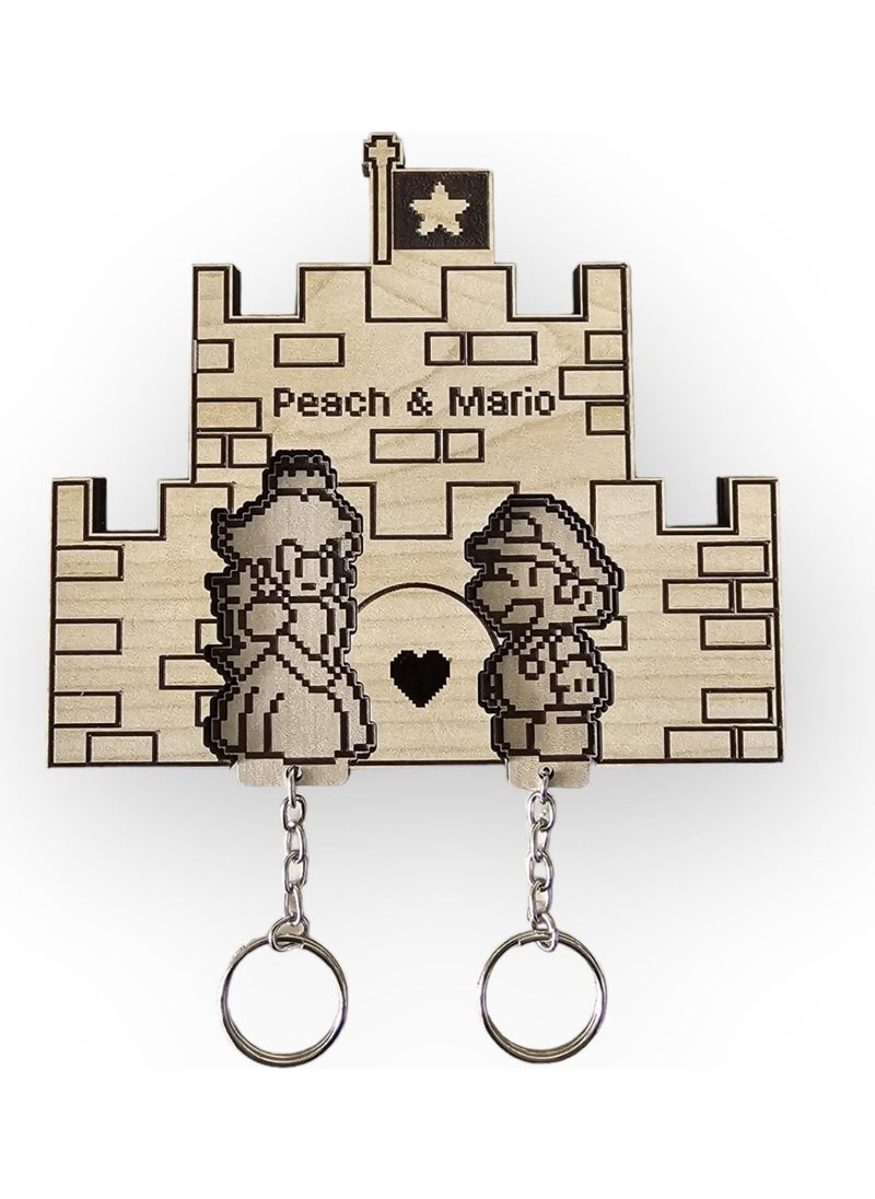 Dalyan Super Mario Keychain Set, Key Hanger, wood  - Image 1