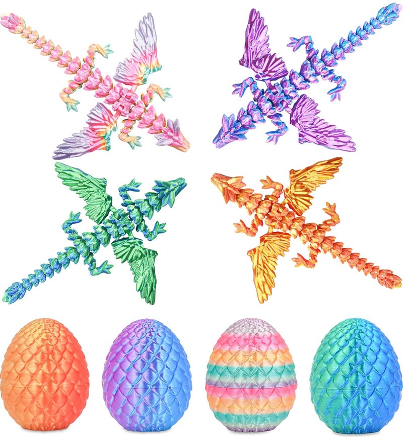 Olee Odee 4PCS Dragon Eggs with Mini Dragon Inside 3D Printed Mystery Gifts Toys Set for Kids Boys Girls Easter Christmas Birthday Graduation Back to School Stocking StufferMagic Pop - Image 3
