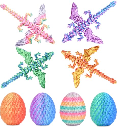 Olee Odee 4PCS Dragon Eggs with Mini Dragon Inside 3D Printed Mystery Gifts Toys Set for Kids Boys Girls Easter Christmas Birthday Graduation Back to School Stocking StufferMagic Pop - Image 1