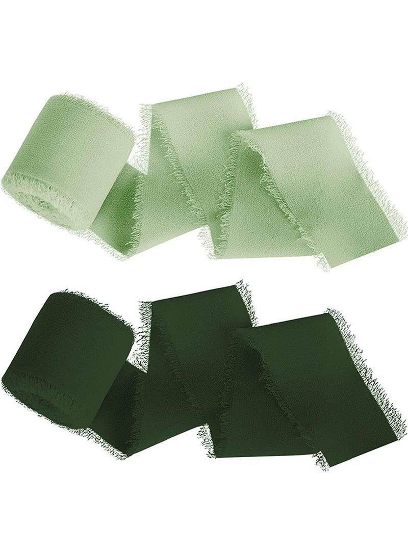 Light Green Satin Ribbon, Handmade Fringe Chiffon Ribbon