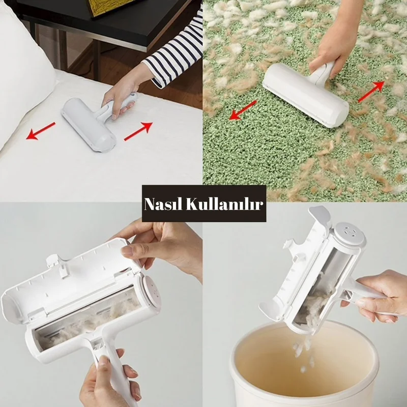 5 دي ام Cat Dog Pet Hair Cleaner Bristle Dust Collector with Chamber
