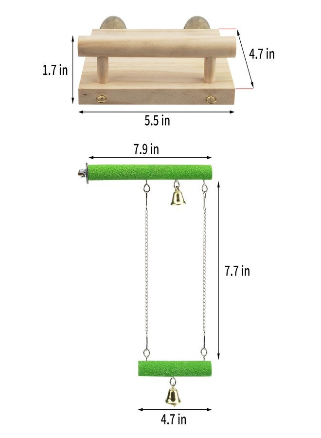 GAGILAND Bird Perches for Cage, Natural Wood Platform Bird Swing Bird Perch Stand Paw Grinding Stick for Parakeet Cockatiels Lovebirds Cage Accessories - Image 2