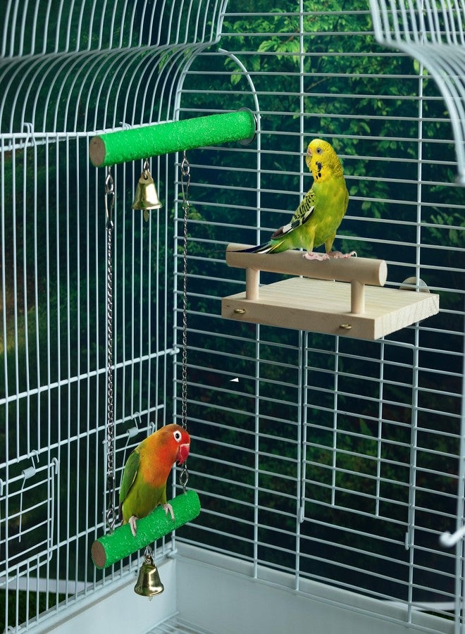 GAGILAND Bird Perches for Cage, Natural Wood Platform Bird Swing Bird Perch Stand Paw Grinding Stick for Parakeet Cockatiels Lovebirds Cage Accessories - Image 5
