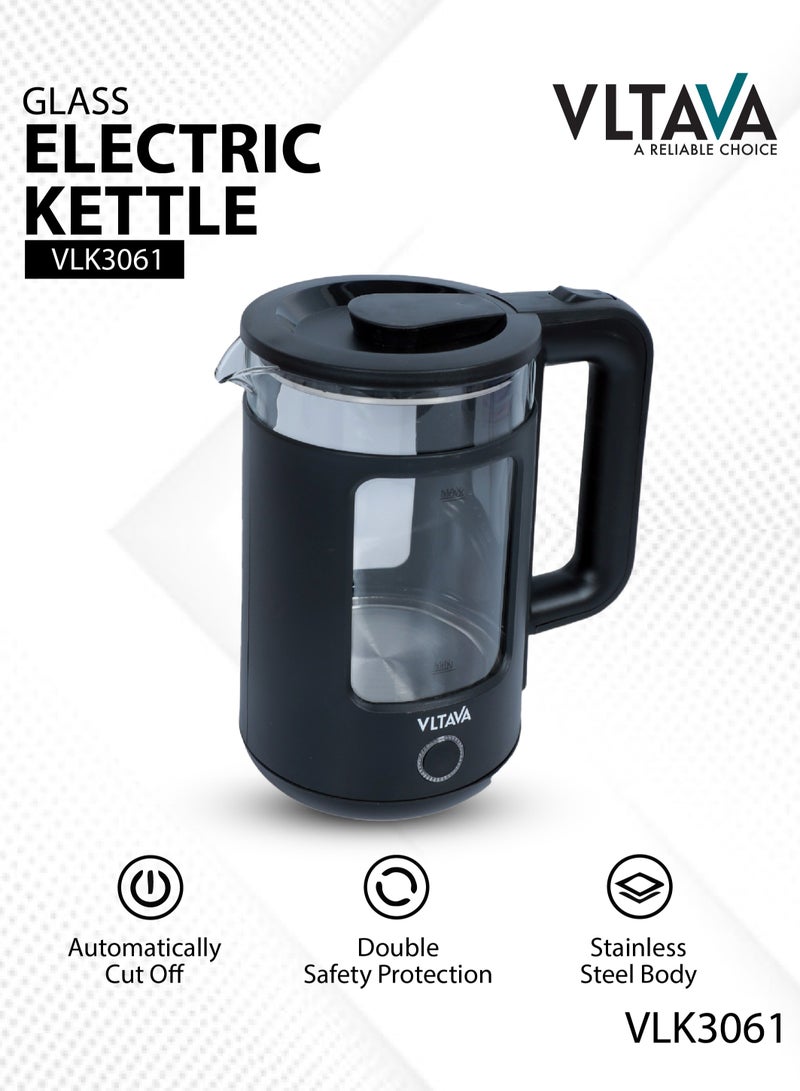 Vltava Glass Electric Kettle, 1.8L, 1500W with Auto Shutoff & Double Safety Protection, Stainless Steel Body, 360° Rotating Base, Dry Heating Protection VLK3061 - Image 4