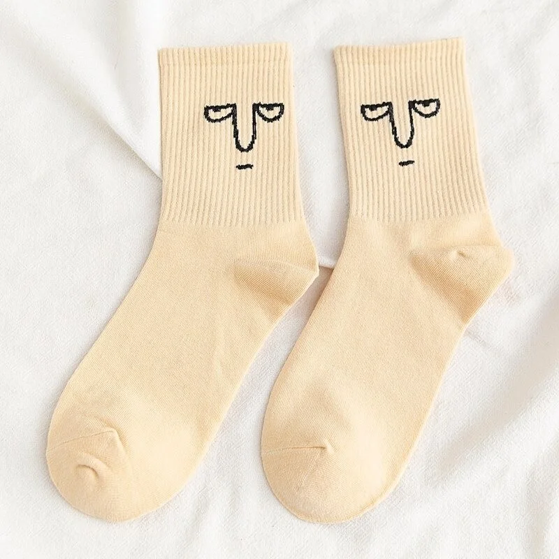بي جي كي Men's Colorful Face Patterned Tennis Socks 10 Pcs