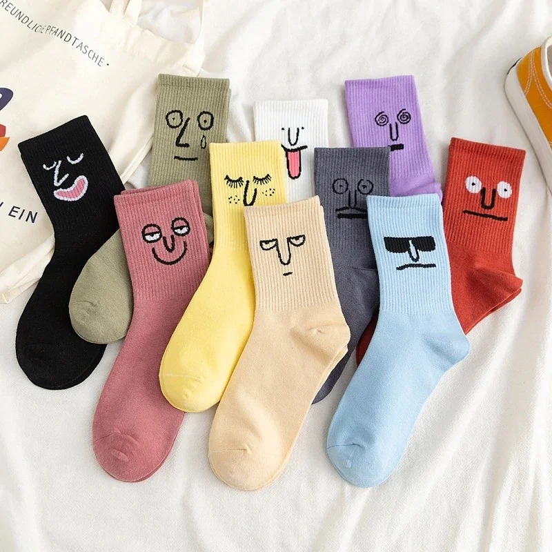 بي جي كي Men's Colorful Face Patterned Tennis Socks 10 Pcs