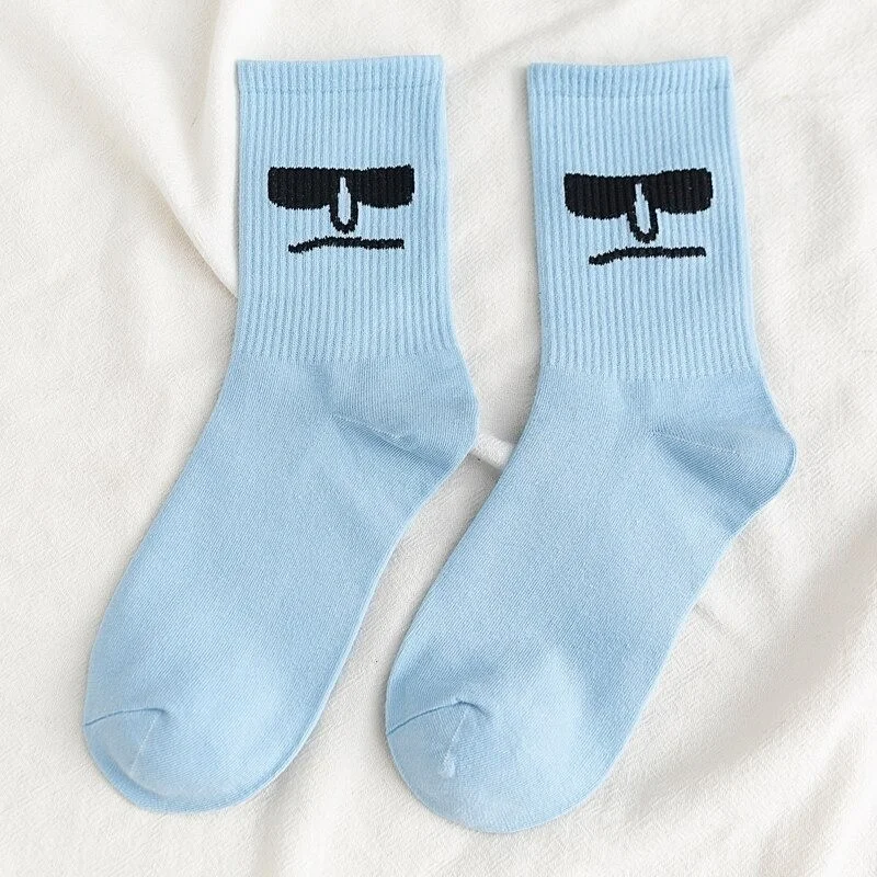 بي جي كي Men's Colorful Face Patterned Tennis Socks 10 Pcs