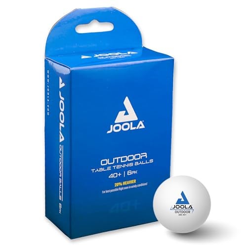 JOOLA كرات تنس الطاولة الخارجية JOOLA - عبوة 6 كرات بحجم 40 مم وفقًا للمعايير للتدريب واللعب الترفيهي - ممتعة كلعبة قطط - متوافقة مع اللعب الداخلي والخارجي - بيضاء - Image 1