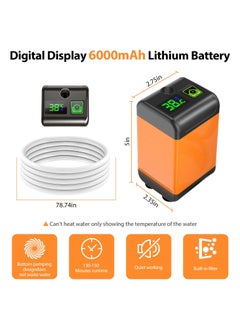 XiuWoo Portable Camping Shower, Camping Shower Pump, 3 Flow Modes, 6000mAh Battery-Powered, Smart Digital Display Intelligent Temperature Measurement, Suitable for Hiking, Traveling, Laundry, Pet Bath  - Image 2