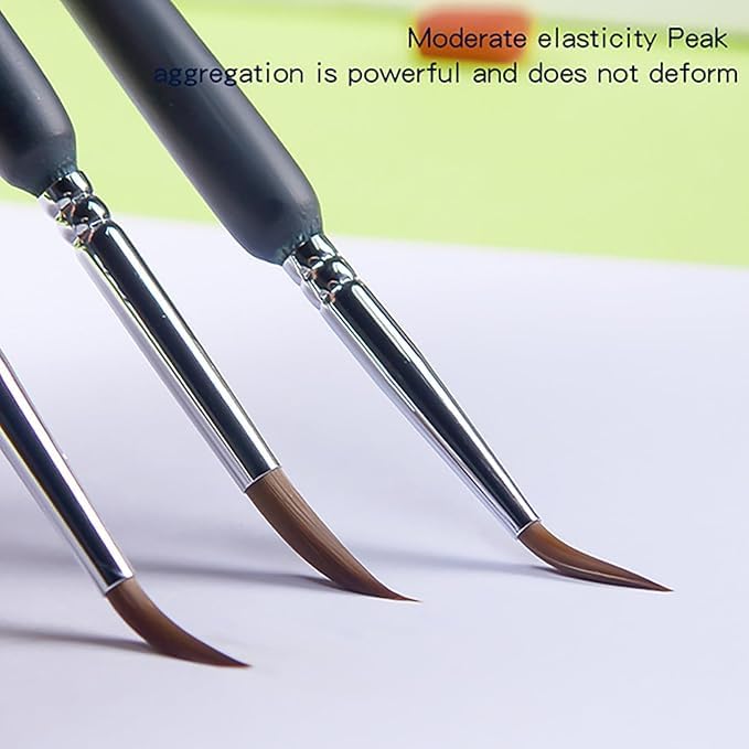 Sandra 11 PCS Detail Paint Brush Set for Miniature, Nail Art, Acrylic, Watercolor, Oil & Model Painting – Fine Tip Brushes with Wooden Handle & Case – Artist Painting Tools for Hobby & Craft - Image 4