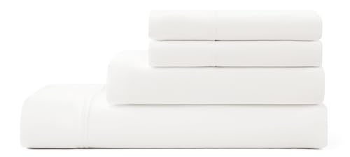 UGG Queen Sheet Set 4-Piece Luxury Cooling Sheets Deep Pockets Premium Bedding with 2 Pillow Shams Hypoallergenic Machine Washable Soft Lightweight Bed Set for Bedroom, Queen, White (Hedi) - Image 1