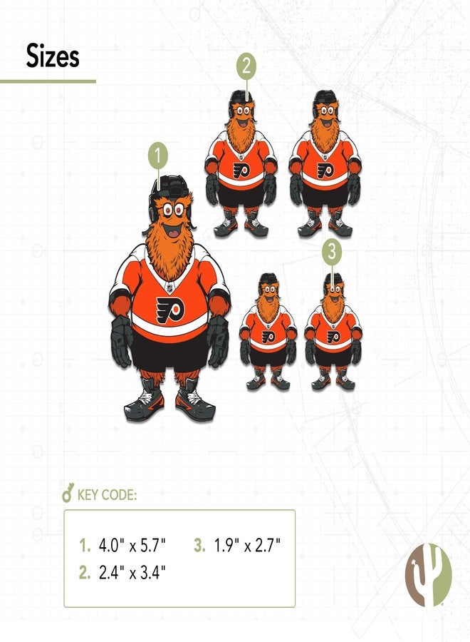 Desert Cactus Philadelphia Flyers Sticker Gritty Mascot Team National Hockey League Vinyl Decal Laptop Water Bottle Car Scrapbook NHL (Type 3 Mascot) - Image 2