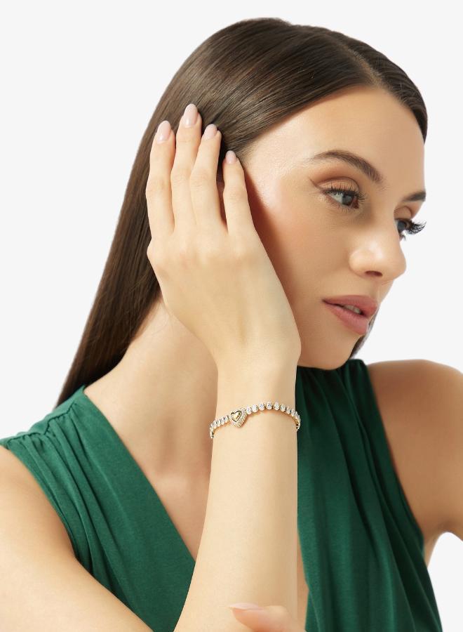 GUESS Pave Heart Tennis Chain Bracelet - Image 5