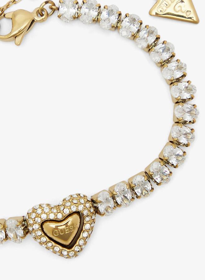 GUESS Pave Heart Tennis Chain Bracelet - Image 3