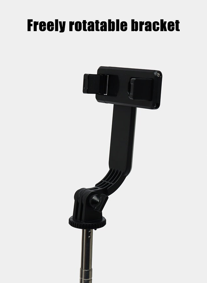 Selfie Stick Tripod, Extendable 1.3m Foldable Stand with 360° Rotation & Bluetooth Wireless Remote, Lightweight Travel Tripod for iOS / Android Smartphones Black
