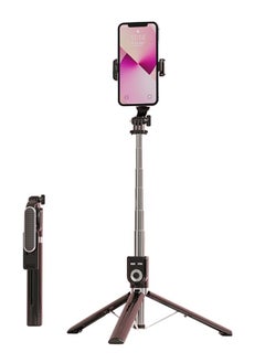 Generic 360° Left and Right Rotating Tripod, 1.3m Telescopic Selfie Stick with Bluetooth Remote Control, Stable and Portable, Suitable for Various Mobile Phones and Various Scenes, Black  - Image 1