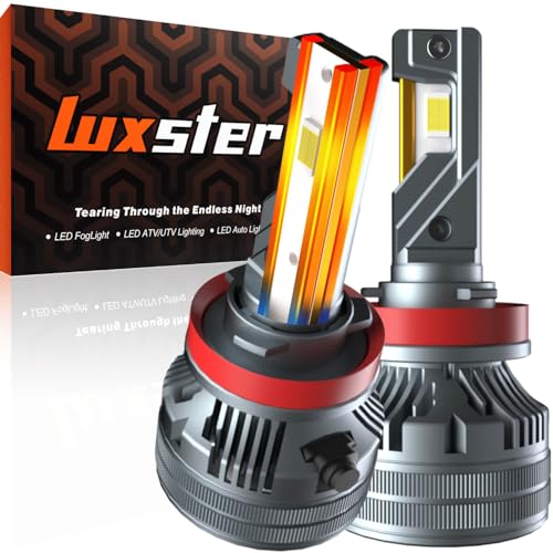 LUXSTER Punisher H11 H9 LED Bulbs, H8 H16 Foglight, 40000LM Ultra Bright, Triple Copper Pipes Cooling Tech(Unique), Plug-N-Play Installation, 6000K Pure White, IP68 Waterproof, Pack of 2 - Image 1